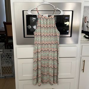 Sheila Rose Nadine West, elastic waist desert geo fabric dress NWT